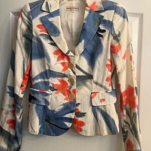 Emporio Armani Women's Abstract Blazer - Blue and Red